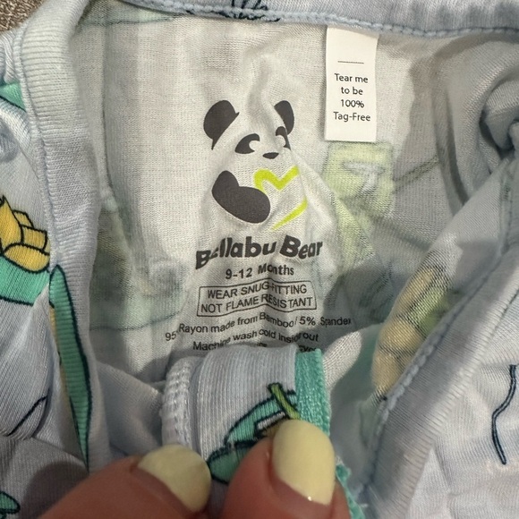 Green Frog Print Bamboo Baby Infant Convertible Footie Pajamas - Picture 3 of 4